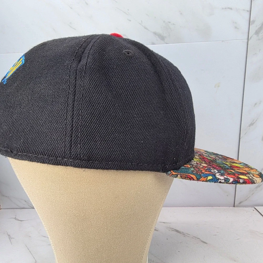 Pokemon Snapback Hat Black Multi Character Print Pokeball Patch‎ Cap